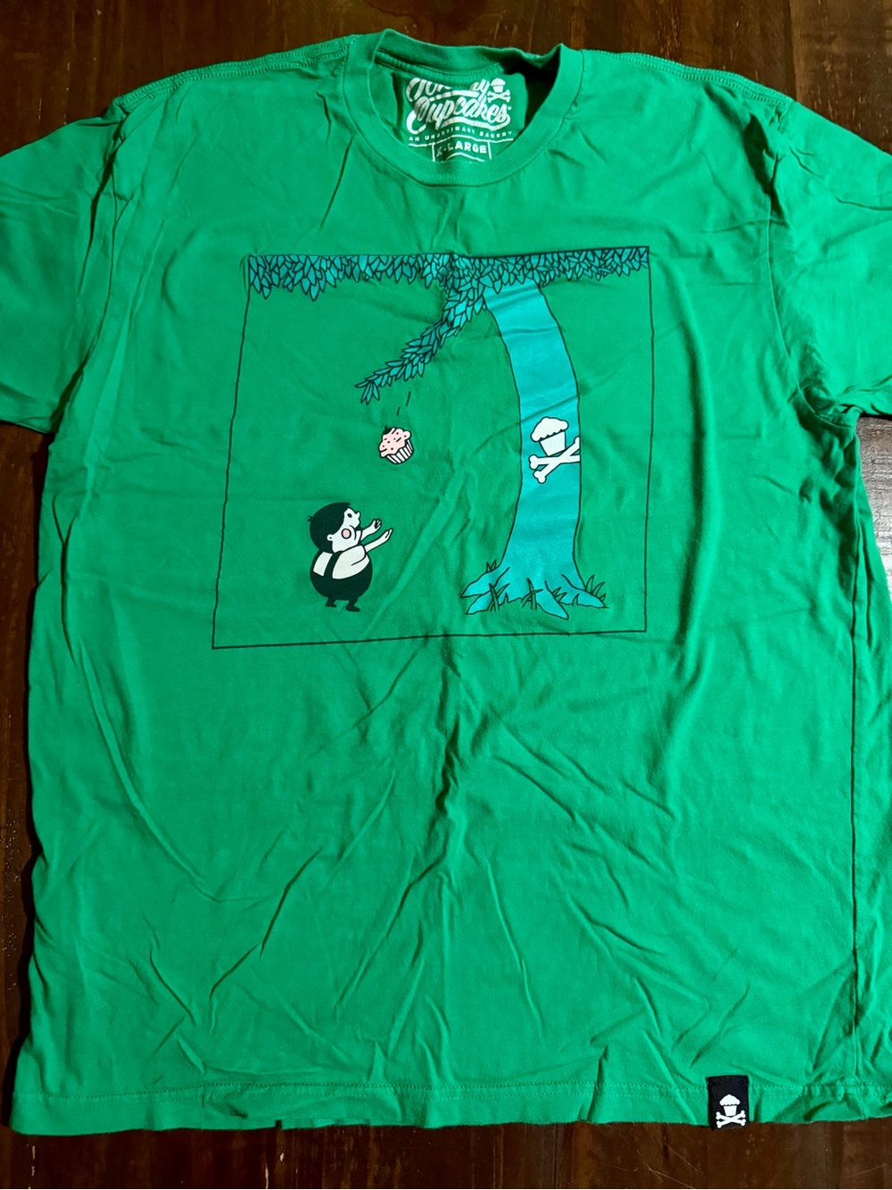Johnny Cupcakes Green “The Giving Tree” by Jeff Tweedy  Illustration - XL
